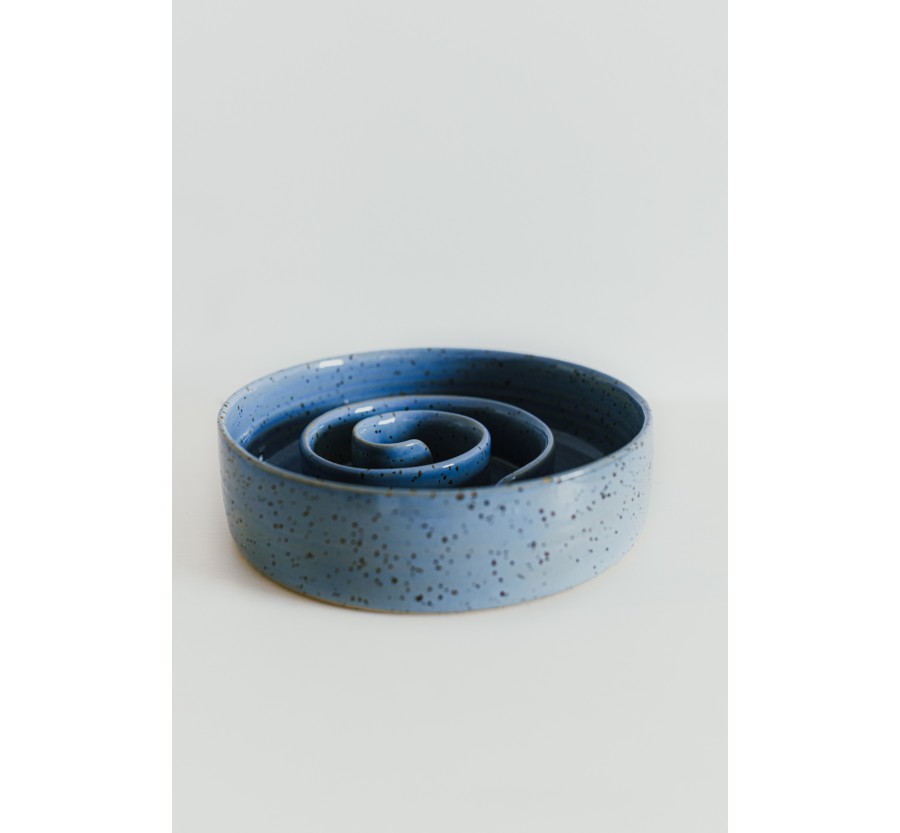 Miska ceramiczna spowalniająca jedzenie dla psa niebieska duża Miska ceramiczna spowalniająca jedzenie dla psa niebieska duża