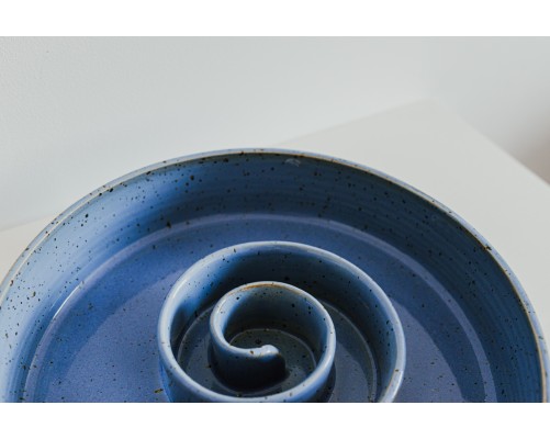 Miska ceramiczna spowalniająca jedzenie dla psa niebieska duża