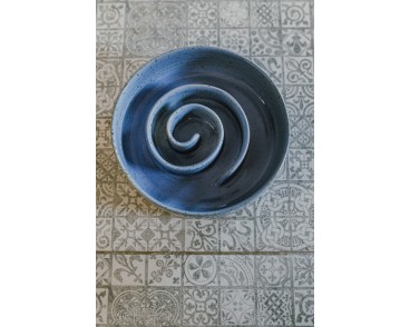 Miska ceramiczna spowalniająca jedzenie dla psa niebieska duża
