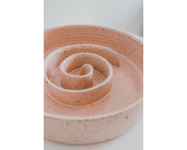 Miska ceramiczna spowalniająca jedzenie dla psa różowa duża