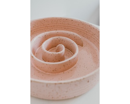 Miska ceramiczna spowalniająca jedzenie dla psa różowa duża