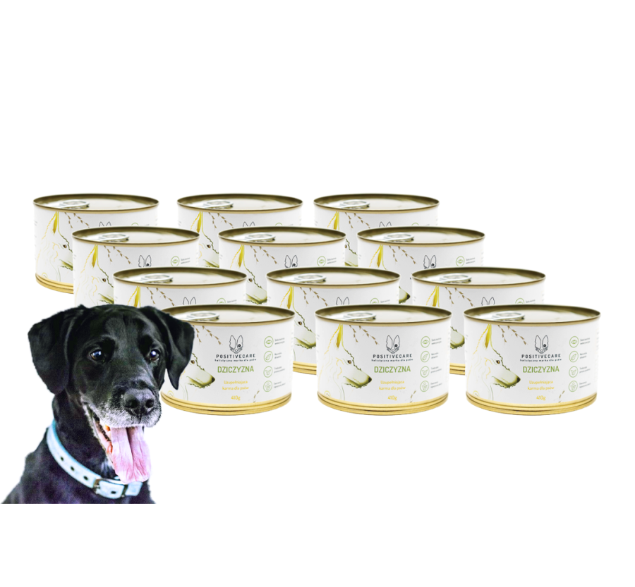 Zestaw puszek Dziczyzna 100% 12x410 g Zestaw puszek Dziczyzna 100% 12x410 g