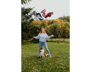 Sweterek na zimę swetrek bluza ciepła dla psa Slim baby blue melanż