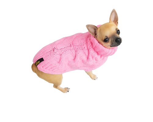 Sweterek dla psa Warkocz różowy XXL